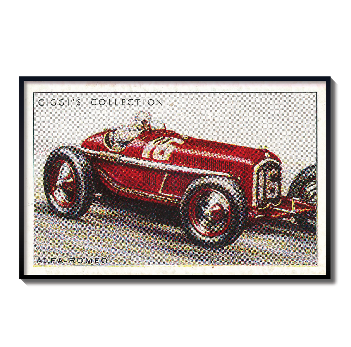 Vintage Alfa Romeo Car Print | 1930's Cigarette Card