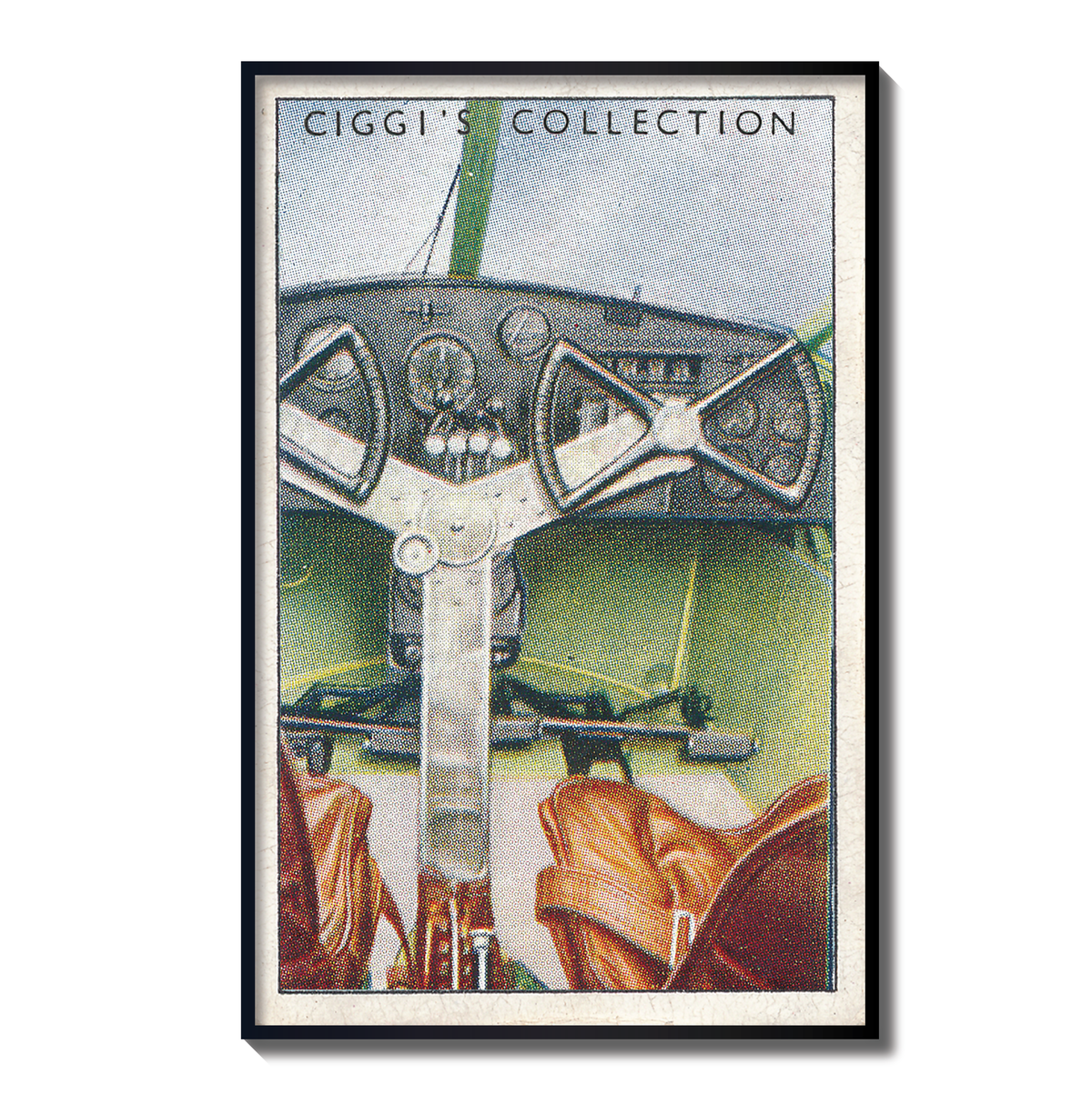 Vintage Cockpit Plane Print | 1930's Cigarette Card