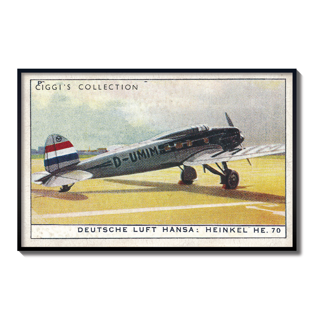 Vintage Deutsche Heinkel Plane Print | 1930's Cigarette Card