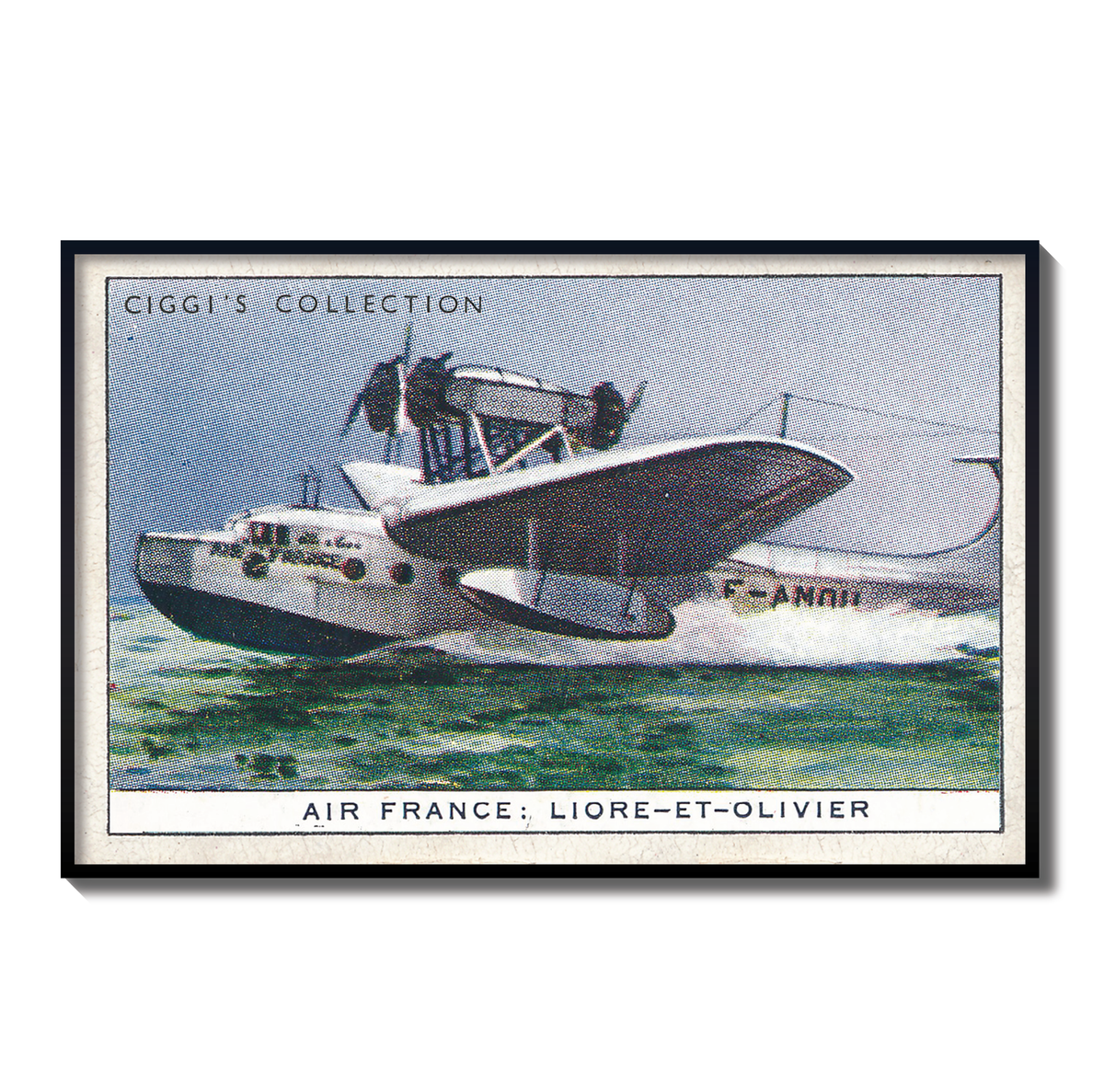 Vintage Air France Olivier Plane Print | 1930's Cigarette Card