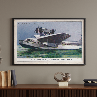Vintage Air France Olivier Plane Print | 1930's Cigarette Card