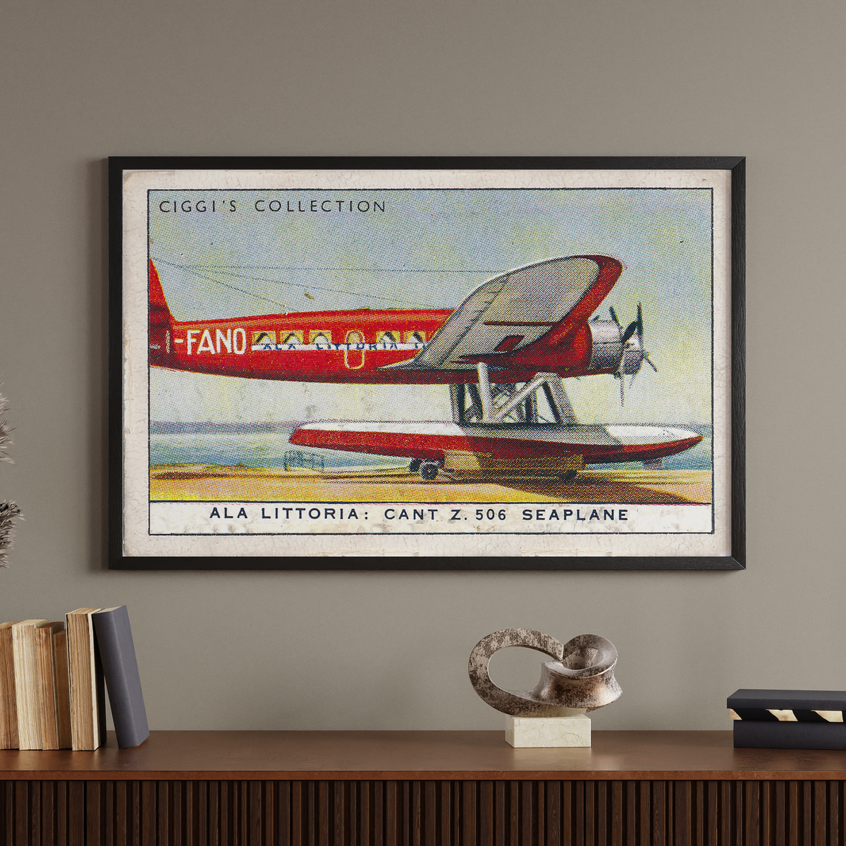 Vintage Ala Littoria Plane Print | 1930's Cigarette Card