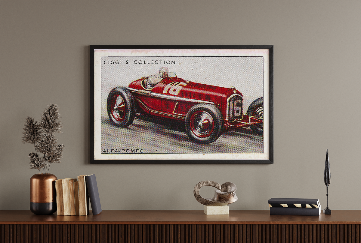Vintage Alfa Romeo Car Print | 1930's Cigarette Card