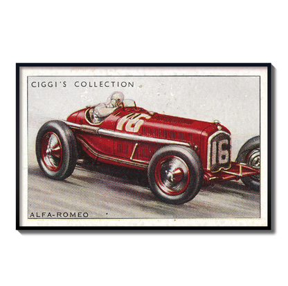 Vintage Alfa Romeo Car Print | 1930's Cigarette Card