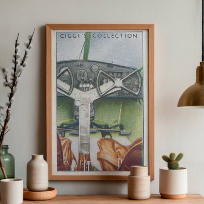 Vintage Cockpit Plane Print | 1930's Cigarette Card