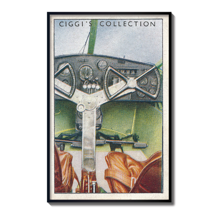 Vintage Cockpit Plane Print | 1930's Cigarette Card