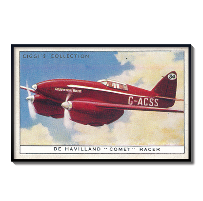 Vintage Comet Racer Plane Print | 1930's Cigarette Card