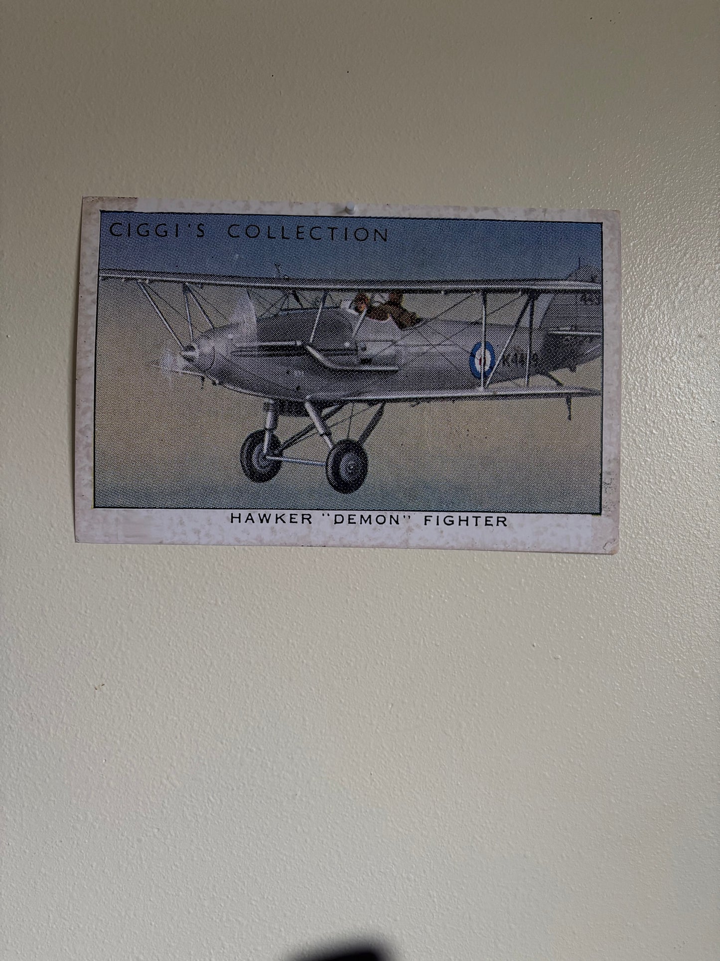Vintage Demon Fighter Plane Print | 1930s Cigarette Card Art