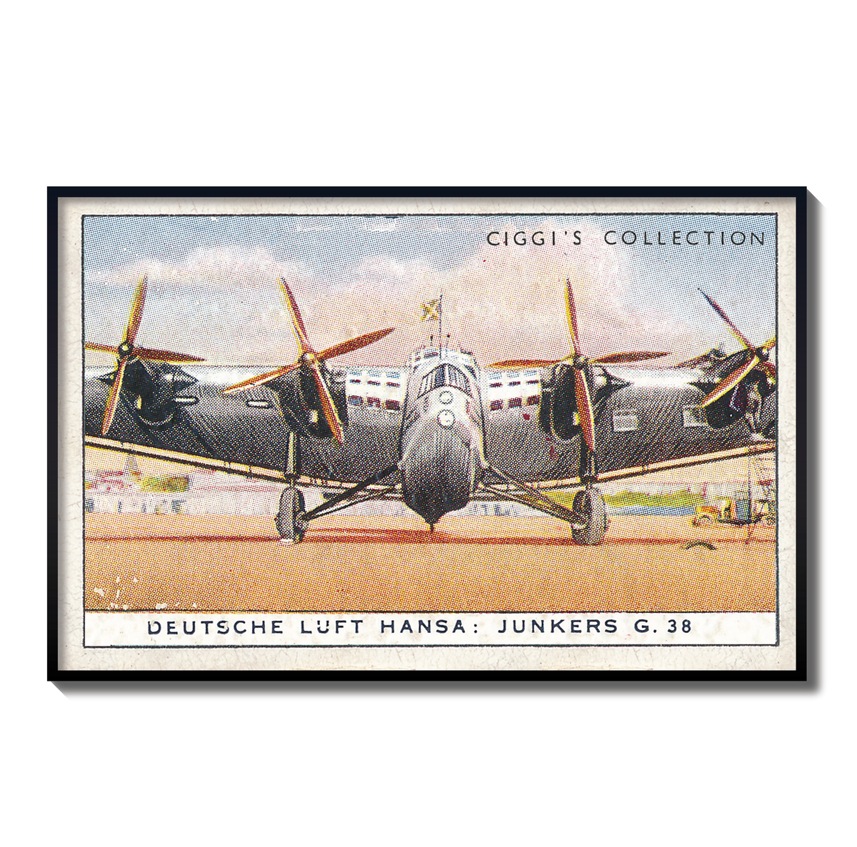 Vintage Deutsche Junkers Plane Print | 1930's Cigarette Card