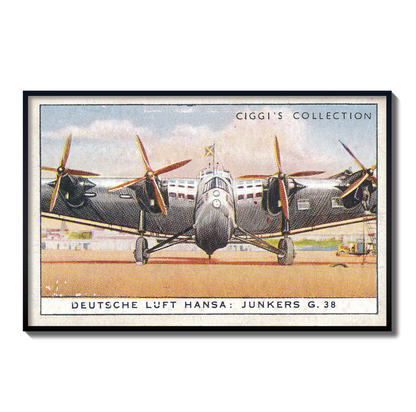 Vintage Deutsche Junkers Plane Print | 1930's Cigarette Card