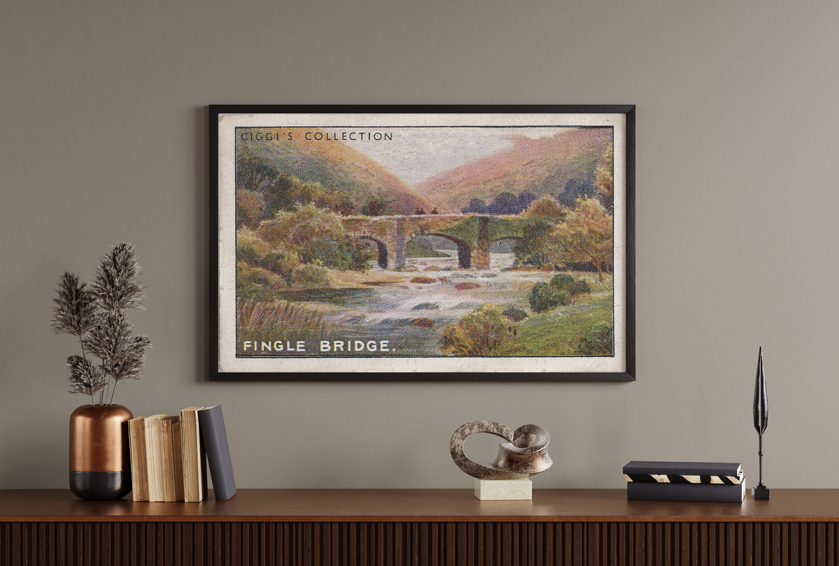 Vintage Fingle Bridge Print | 1930's Cigarette Card