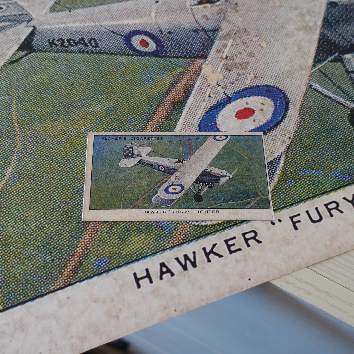 Vintage "Fury" Fighter Plane Print | 1930's Cigarette Card