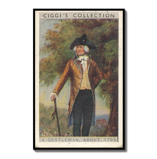 Vintage English Gentleman 1793 Portrait | 1930s Cigarette Card Art