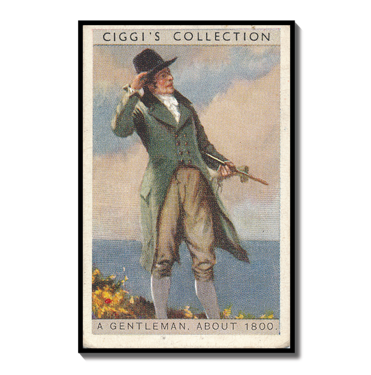 Vintage English Gentleman 1800 Portrait | 1930s Cigarette Card Art