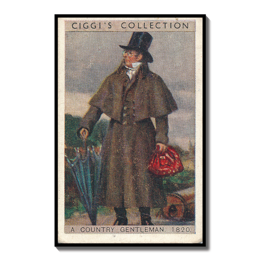 Vintage English Gentleman 1820 Portrait | 1930s Cigarette Card Art
