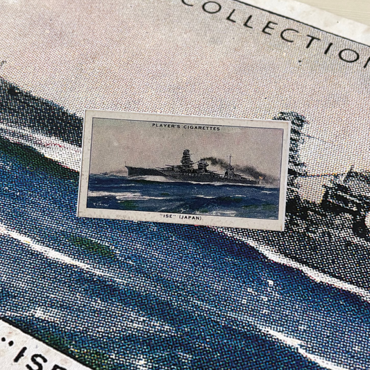 Vintage Ise Battleship Print | 1930s Cigarette Card Art
