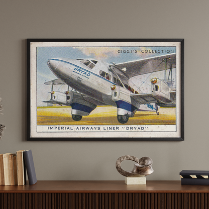 Vintage Imperial Airways Dryad Plane Print | 1930's Cigarette Card