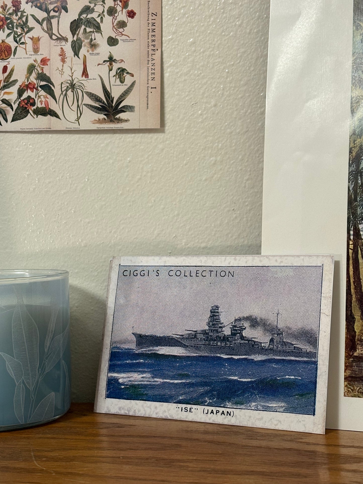 Vintage Ise Battleship Print | 1930s Cigarette Card Art