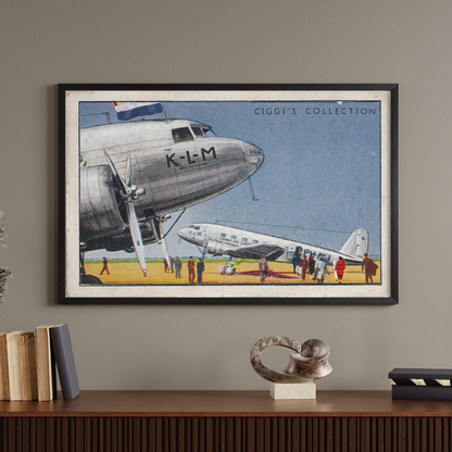 Vintage KLM Douglas Plane Print | 1930's Cigarette Card