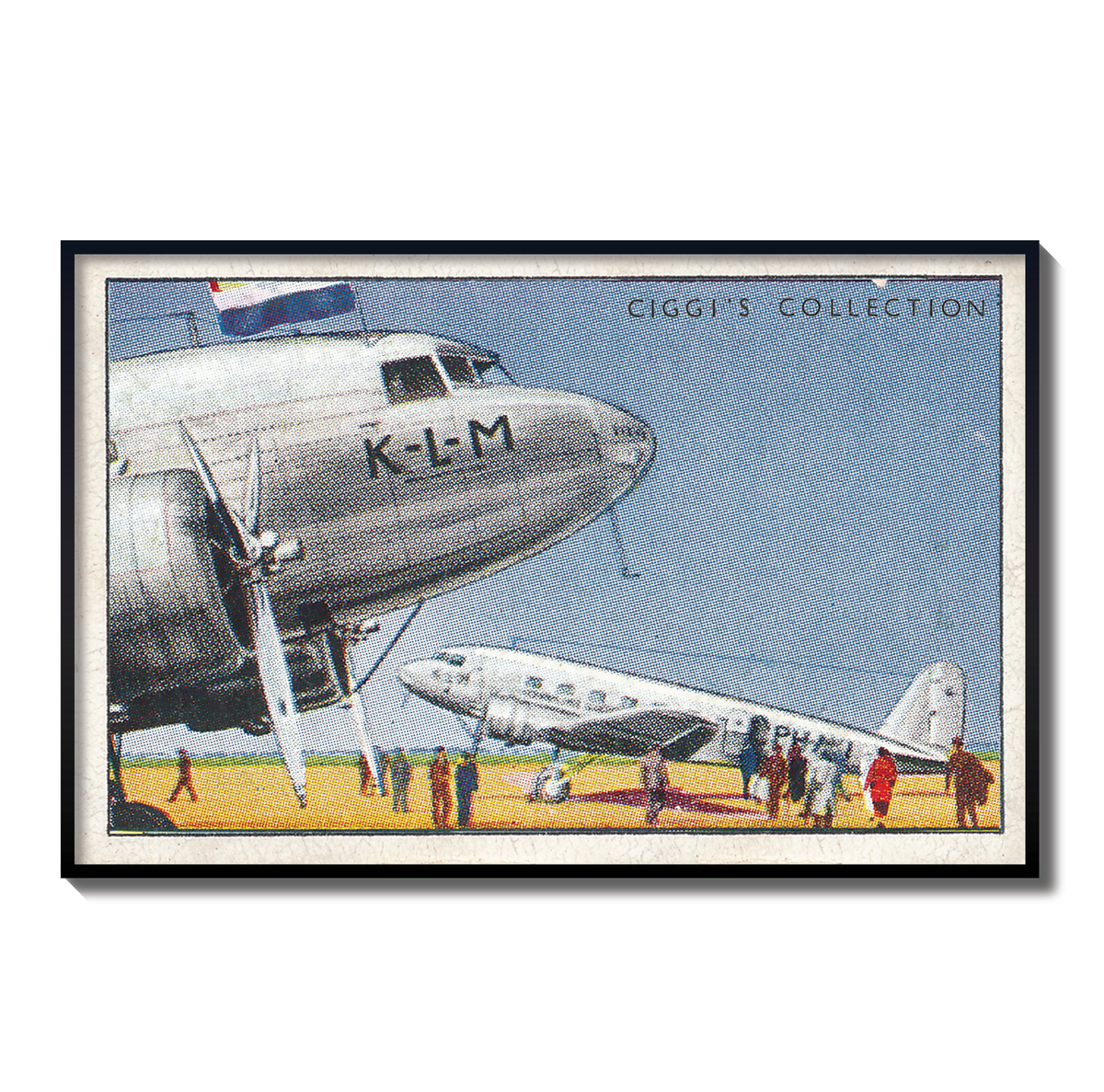 Vintage KLM Douglas Plane Print | 1930's Cigarette Card