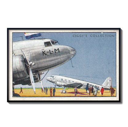 Vintage KLM Douglas Plane Print | 1930's Cigarette Card