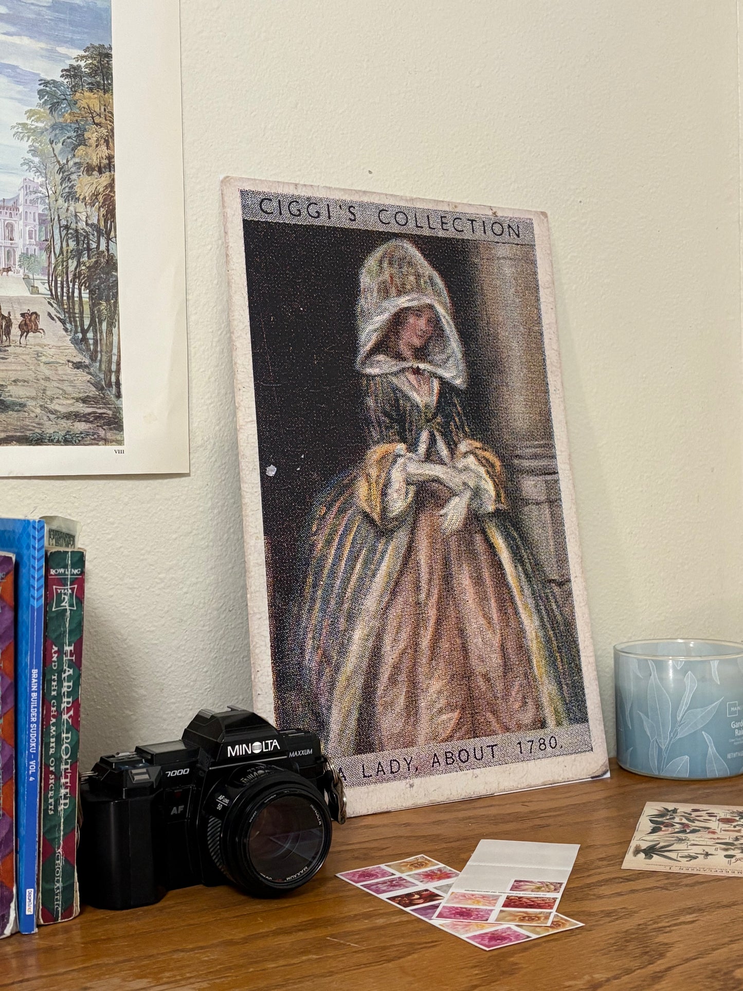 Vintage English Lady 1780 Portrait | 1930s Cigarette Card Art