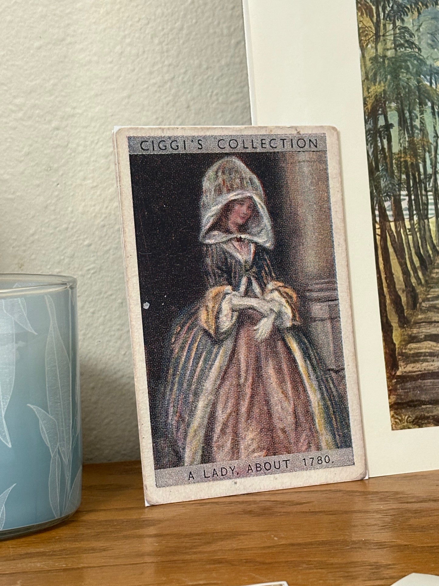 Vintage English Lady 1780 Portrait | 1930s Cigarette Card Art