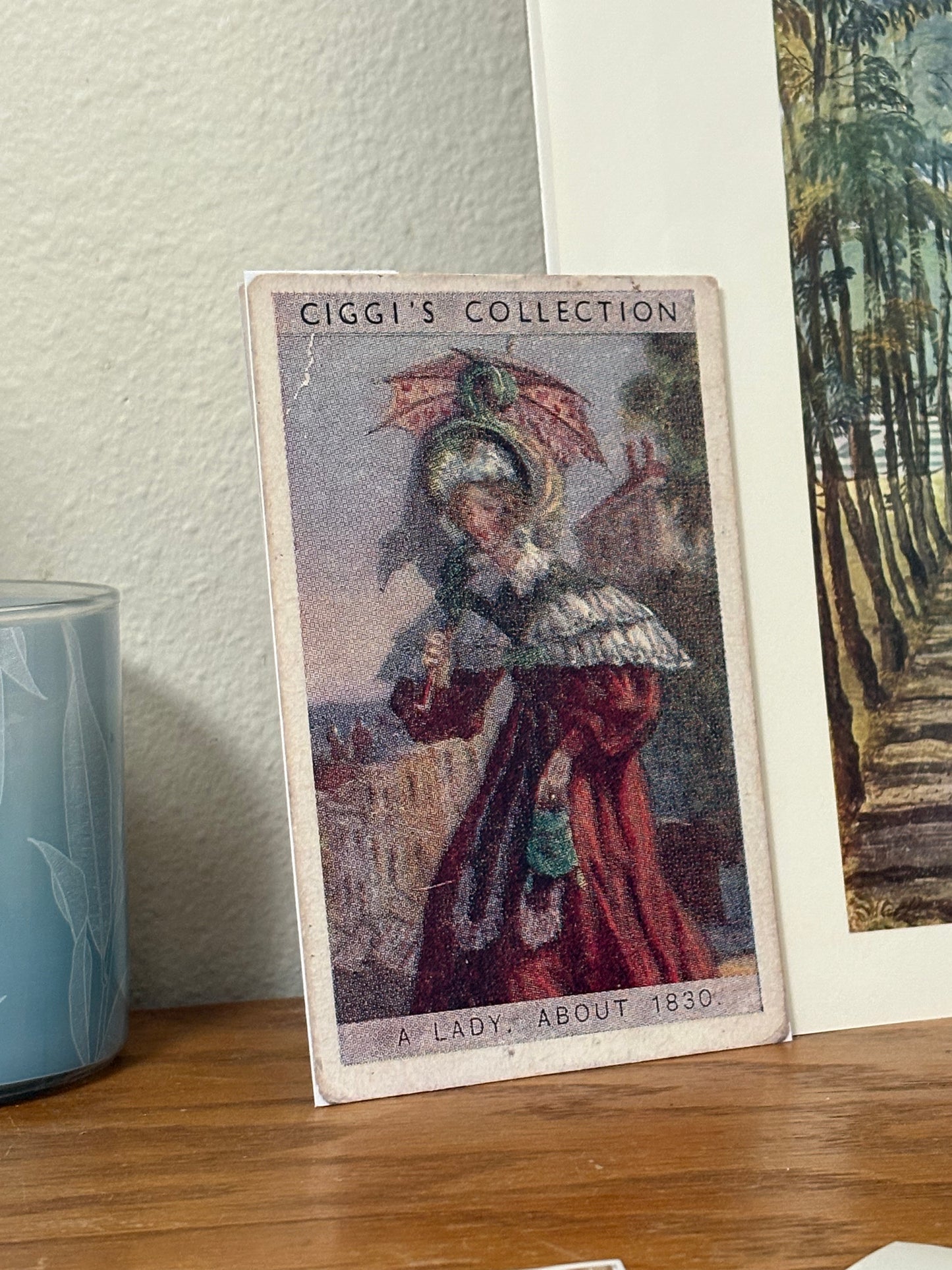 Vintage English Lady 1830 Portrait | 1930s Cigarette Card Art