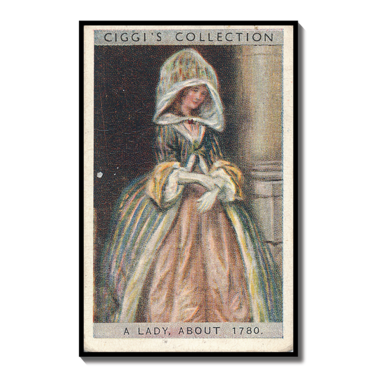 Vintage English Lady 1780 Portrait | 1930s Cigarette Card Art