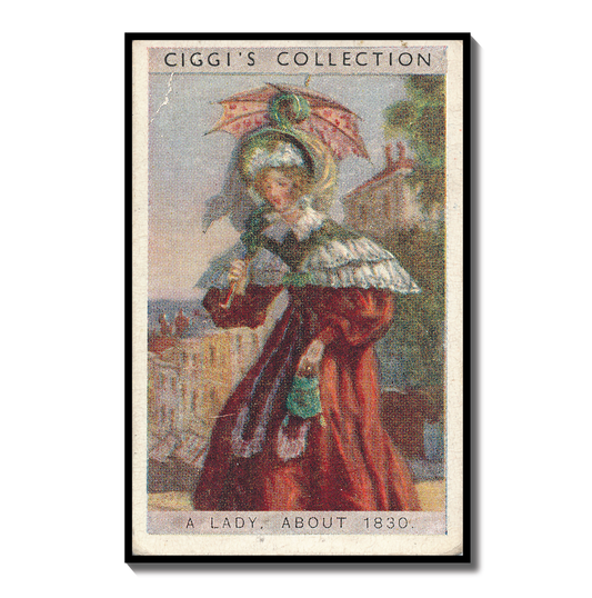 Vintage English Lady 1830 Portrait | 1930s Cigarette Card Art