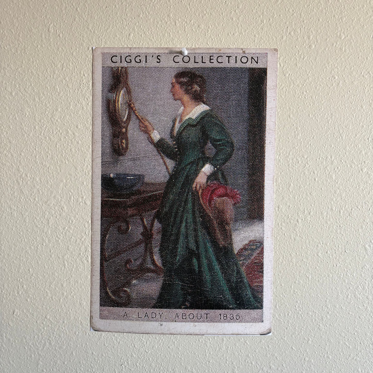 Vintage English 1835 Lady Print | 1930's Cigarette Card