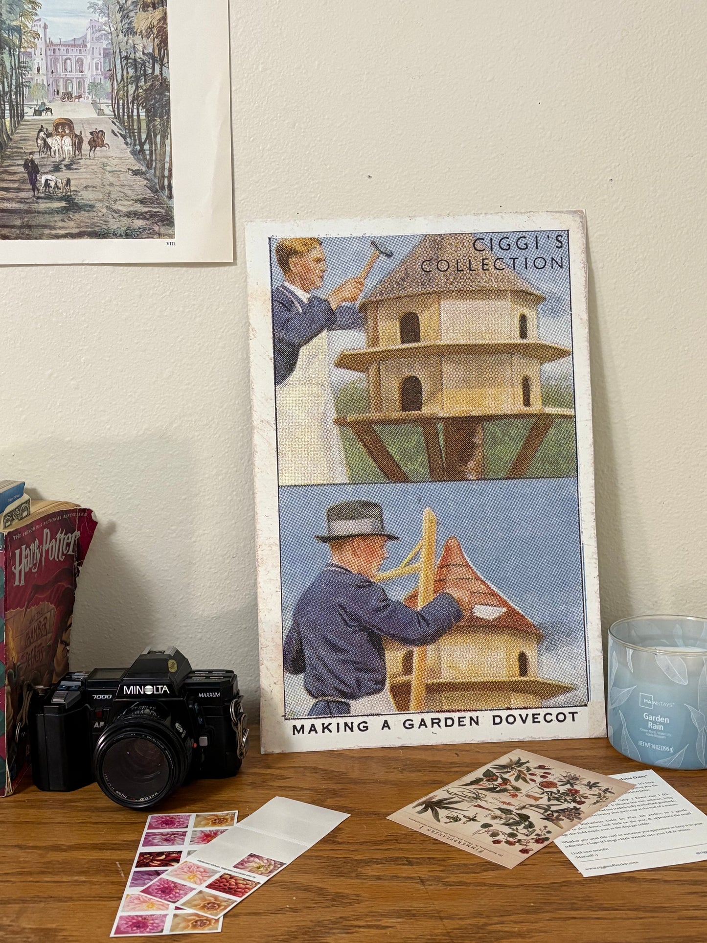 Vintage Making a Dovecot Garden Hint | 1930s Cigarette Card Art