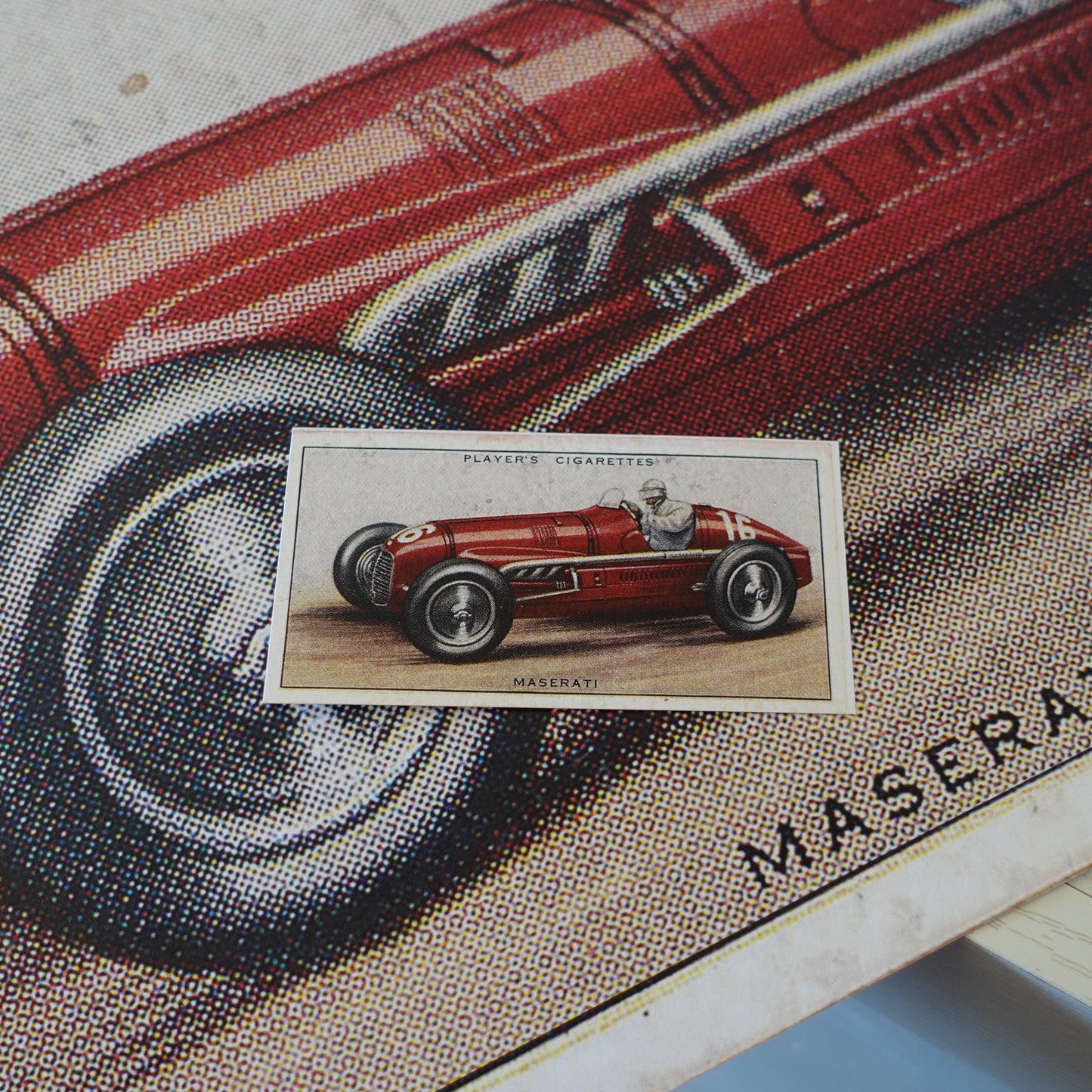 Vintage Maserati Car Print | 1930's Cigarette Card