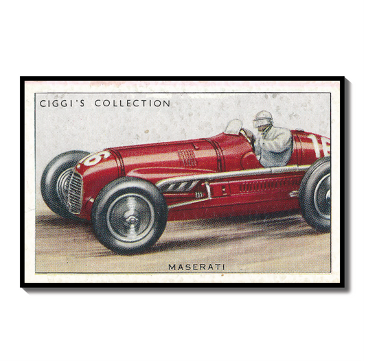 Vintage Maserati Car Print | 1930's Cigarette Card