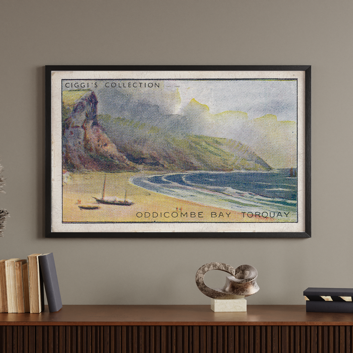 Vintage Oddicombe Bay Print | 1930's Cigarette Card