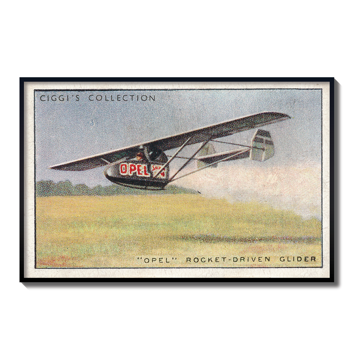 Vintage Opel Glider Plane Print | 1930's Cigarette Card