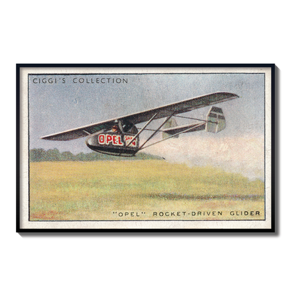 Vintage Opel Glider Plane Print | 1930's Cigarette Card