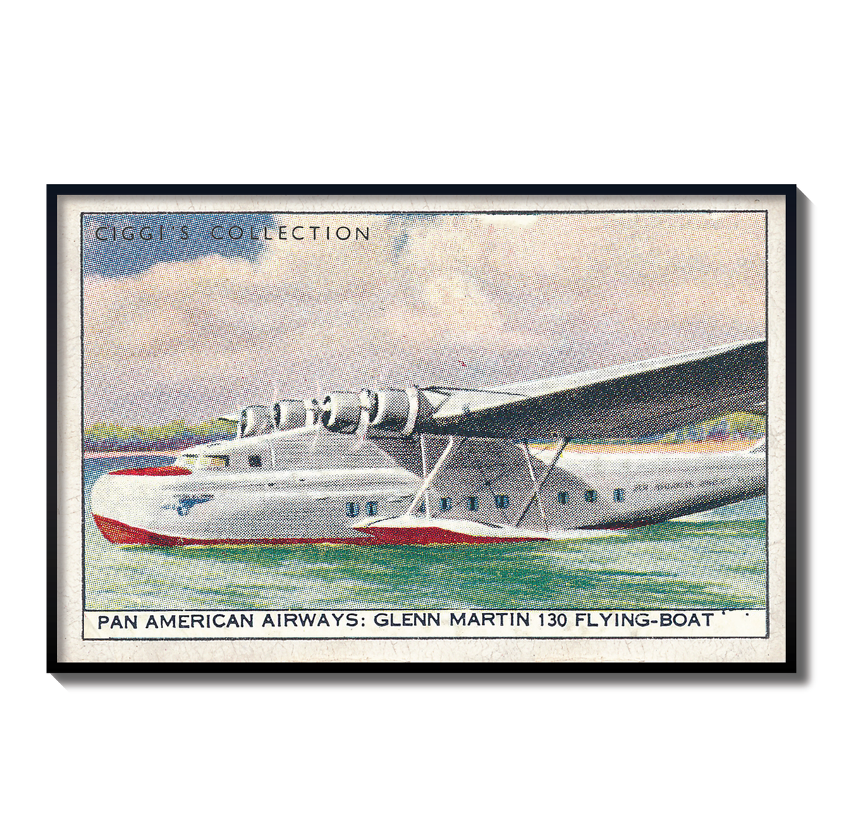 Vintage Pan Am Airlines Plane Print | 1930's Cigarette Card