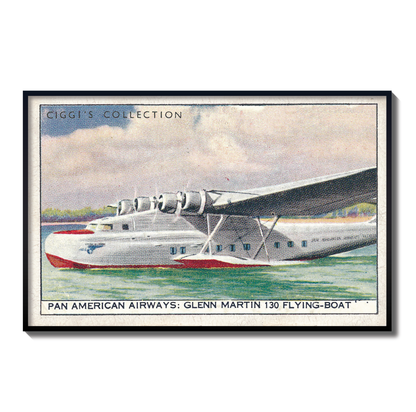 Vintage Pan Am Airlines Plane Print | 1930's Cigarette Card